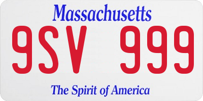 MA license plate 9SV999