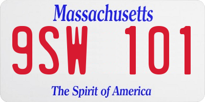 MA license plate 9SW101
