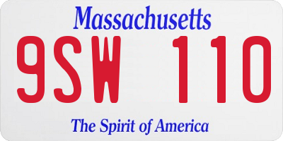 MA license plate 9SW110