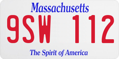 MA license plate 9SW112
