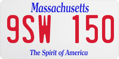 MA license plate 9SW150