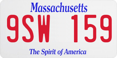 MA license plate 9SW159