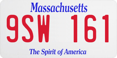 MA license plate 9SW161