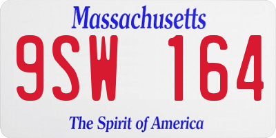 MA license plate 9SW164