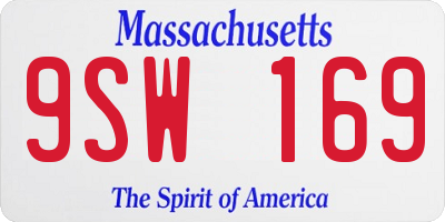 MA license plate 9SW169