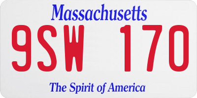MA license plate 9SW170