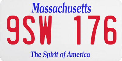 MA license plate 9SW176