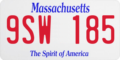 MA license plate 9SW185