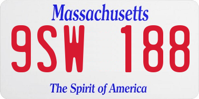MA license plate 9SW188