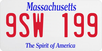 MA license plate 9SW199