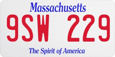 MA license plate 9SW229