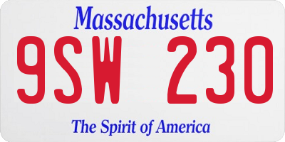 MA license plate 9SW230