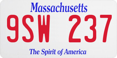 MA license plate 9SW237