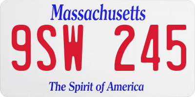 MA license plate 9SW245