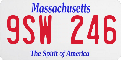 MA license plate 9SW246