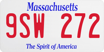 MA license plate 9SW272