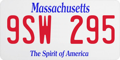 MA license plate 9SW295
