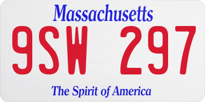 MA license plate 9SW297