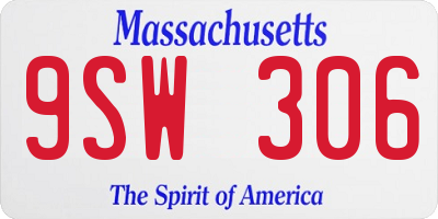 MA license plate 9SW306