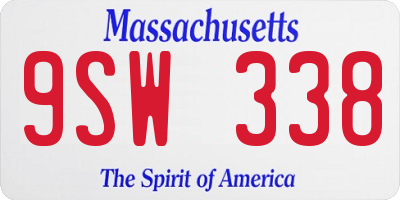 MA license plate 9SW338