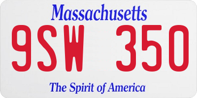 MA license plate 9SW350