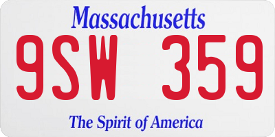 MA license plate 9SW359