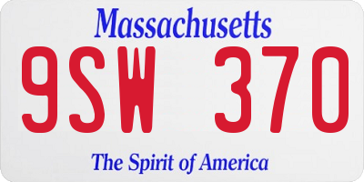 MA license plate 9SW370