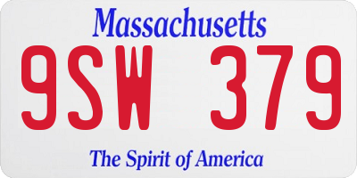 MA license plate 9SW379