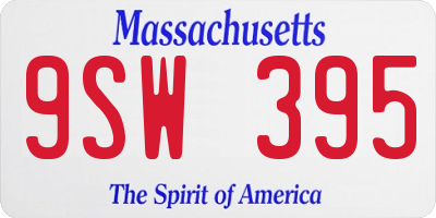 MA license plate 9SW395