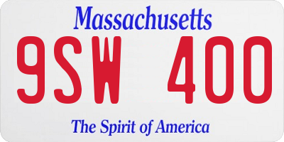 MA license plate 9SW400