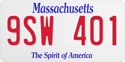 MA license plate 9SW401