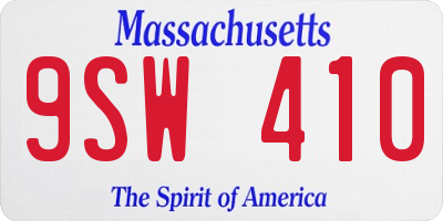 MA license plate 9SW410