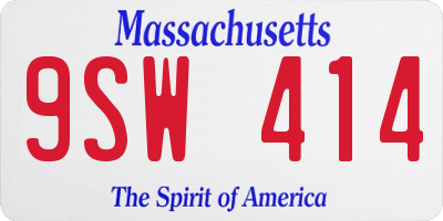 MA license plate 9SW414