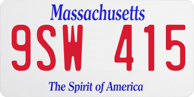 MA license plate 9SW415