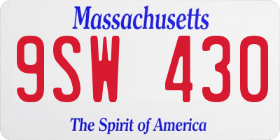 MA license plate 9SW430