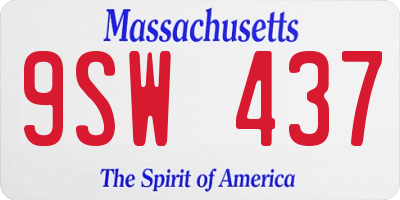MA license plate 9SW437