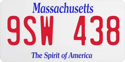MA license plate 9SW438