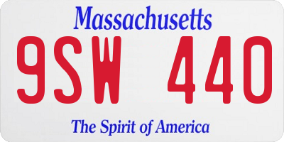 MA license plate 9SW440