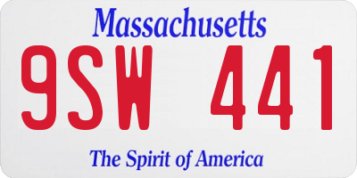 MA license plate 9SW441