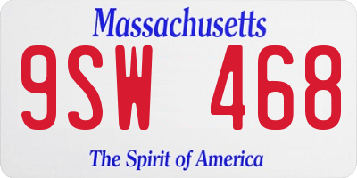 MA license plate 9SW468