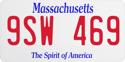 MA license plate 9SW469