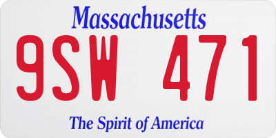 MA license plate 9SW471