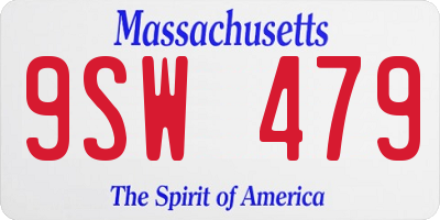 MA license plate 9SW479
