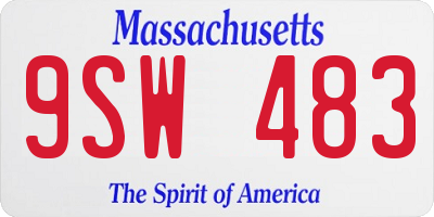MA license plate 9SW483