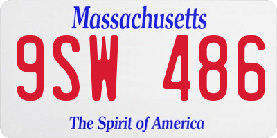 MA license plate 9SW486