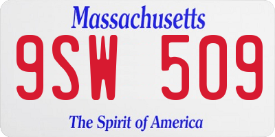 MA license plate 9SW509