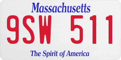 MA license plate 9SW511