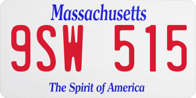 MA license plate 9SW515