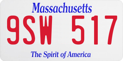 MA license plate 9SW517