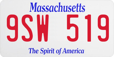 MA license plate 9SW519